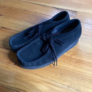 Clarks Black Suede Wallabees